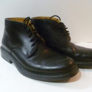 COACH Boots Black Leather Mens Ankle 10 Lace Up